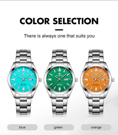 PAAZOMU Man Fashion Wristwatch Business Stainless Steel Band Quartz Men Watch Waterproof Luminous Date Square Men's Watches
