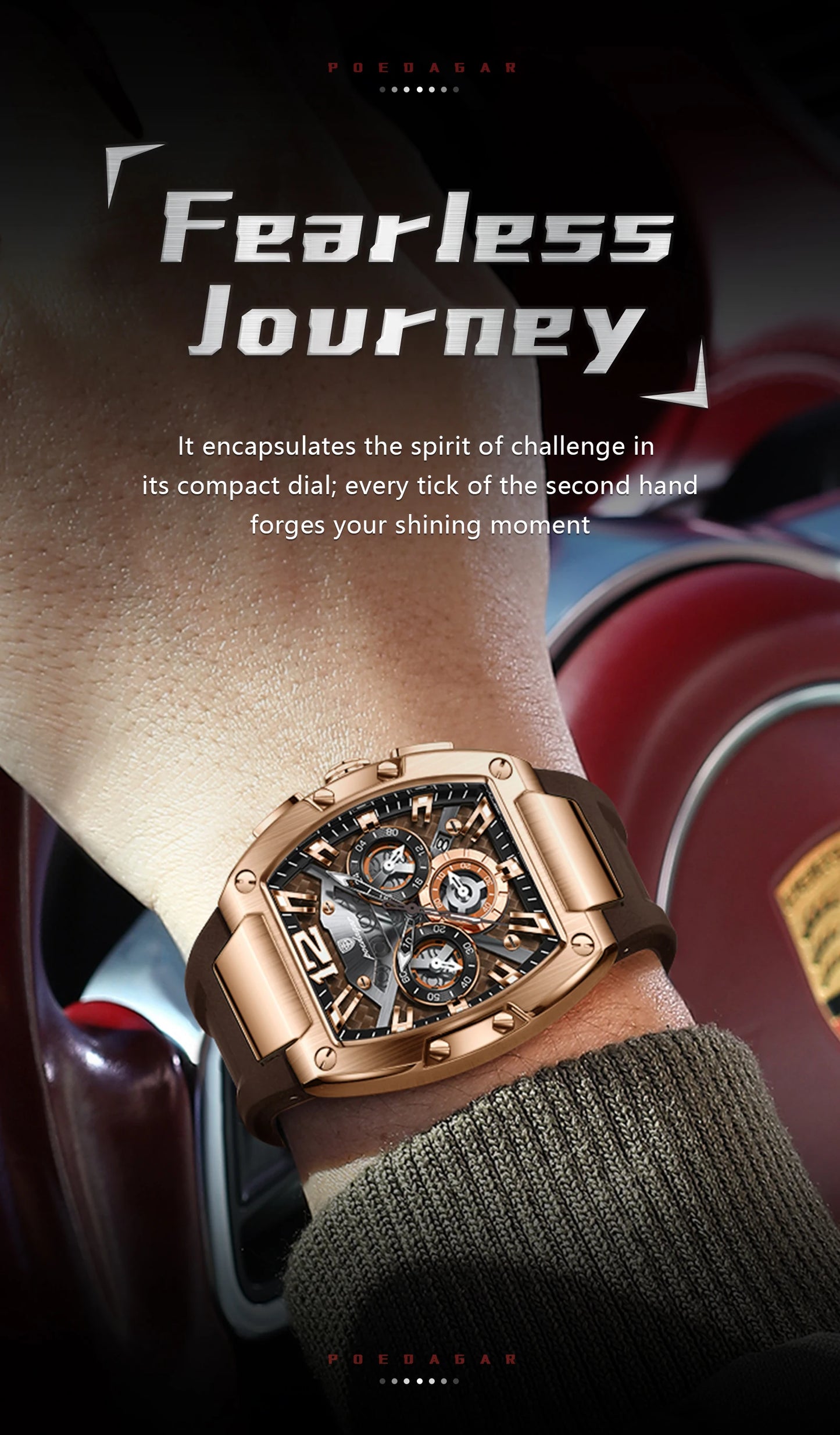 POEDAGAR Fashion Military Men's Watches Luminous Waterproof Date Sports Male Clock Chronograph Silicone Quartz Luxury Wristwatch