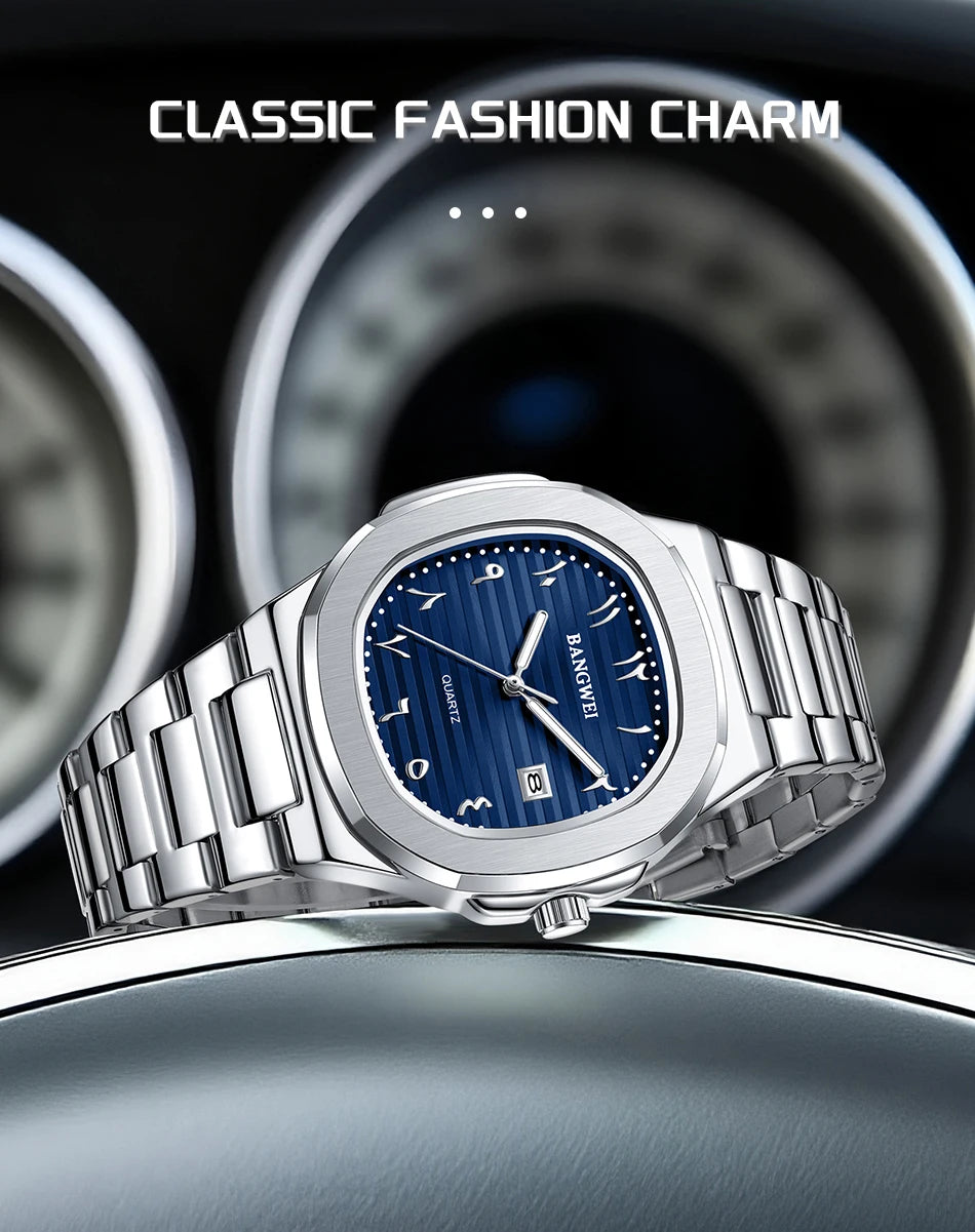 LIGE New Fashion Date Couple Watches 30M Waterproof Luminous Valentine's Day Gift Stainless Steel Watch Men Women Quartz Watch