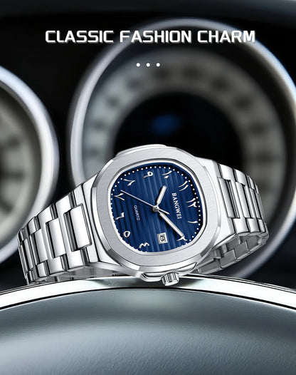 LIGE New Fashion Date Couple Watches 30M Waterproof Luminous Valentine's Day Gift Stainless Steel Watch Men Women Quartz Watch