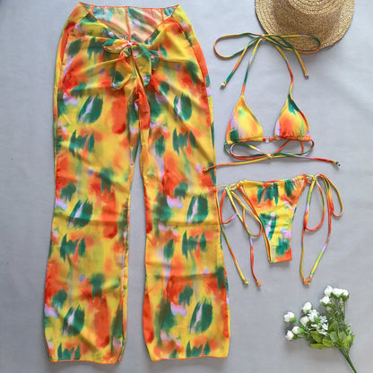 3 Pieces Bikini Women Swimsuit 2025 Female Swimwear Push Up Beachwear Swimming Suit Bathing Suit Pants Micro Bikini Set Biquini