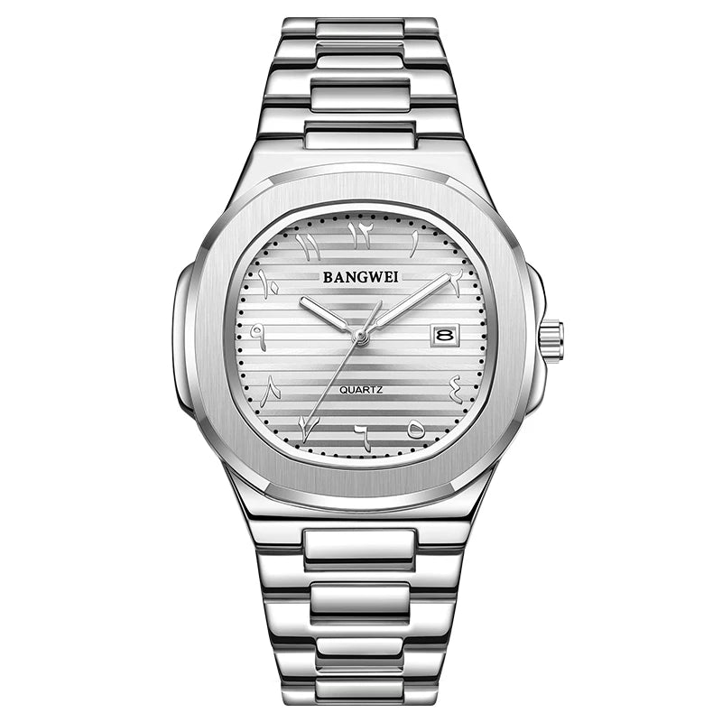 LIGE New Fashion Date Couple Watches 30M Waterproof Luminous Valentine's Day Gift Stainless Steel Watch Men Women Quartz Watch