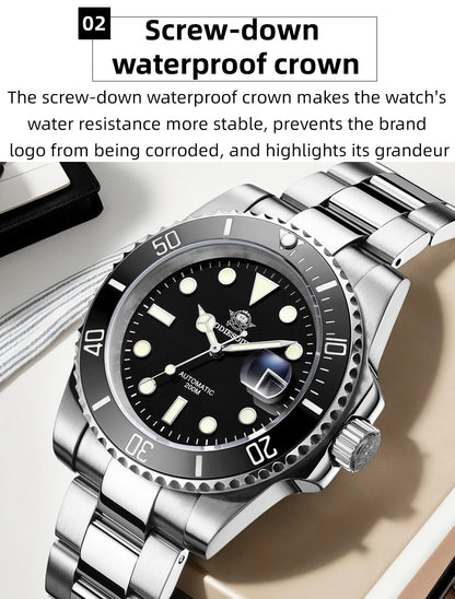 ADDIESDIVE AD2503 Luxury Men Automatic Watch 8215 Movement Sapphire Glass Diving Watches 200M Waterproof Mechanical reloj hombre