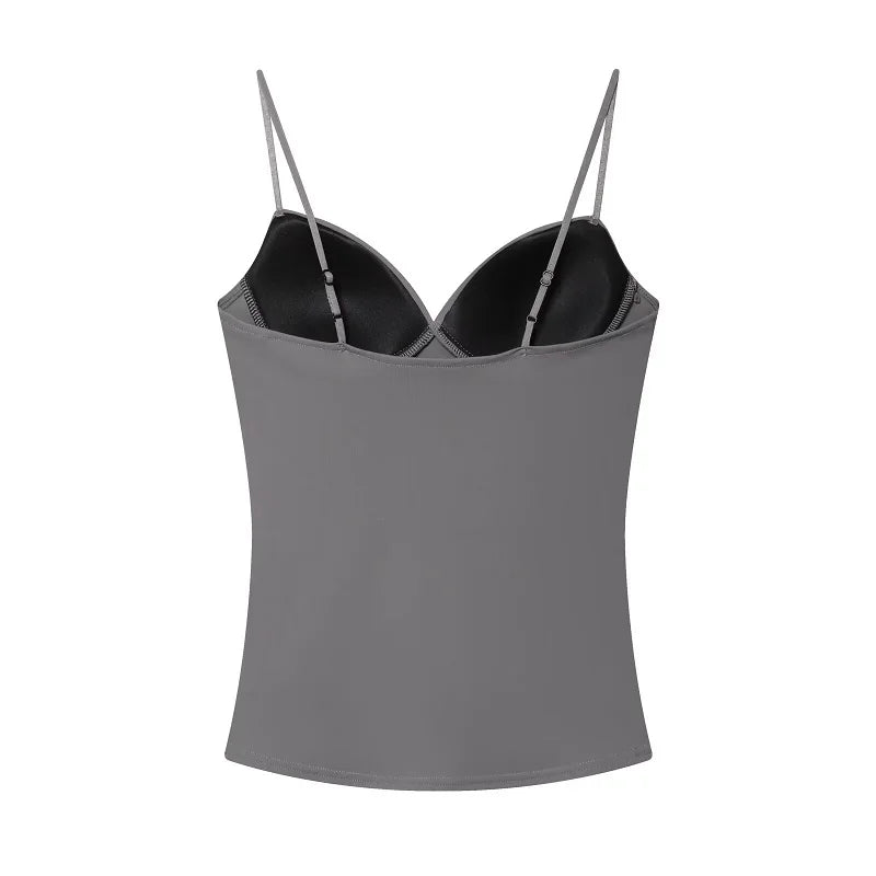 MUJER Sexy Corset Top Women Backless Bra Crop Top Woman Tanks & Camis Slip Tops for Women Sleeveless Bustier Tops Women Camisole