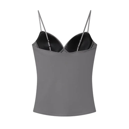 MUJER Sexy Corset Top Women Backless Bra Crop Top Woman Tanks & Camis Slip Tops for Women Sleeveless Bustier Tops Women Camisole