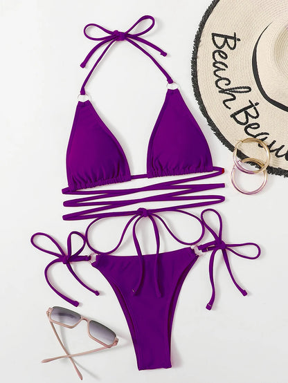 Sexy Micro Bikini 2023 Woman Swimsuit Criss Cross Swimwear Women String Thong Bikinis Set Female Bathing Suit Beach Wear biquini