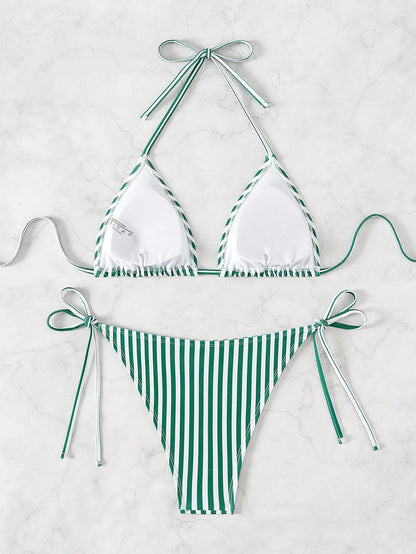 "2026 New Triangle Bikini Set - Floral Print Push Up Swimsuit & Brazilian Bottoms"