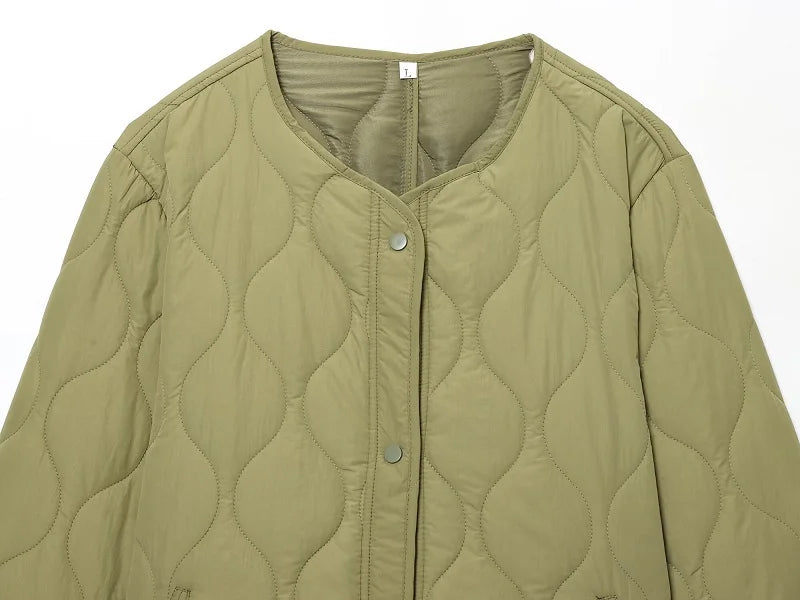 MUJER Black Quilted Jacket Women Padded Demi-season Jackets for Women Long Sleeve Winter Coat Female Outerwears Women's Jacket