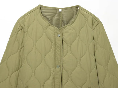 MUJER Black Quilted Jacket Women Padded Demi-season Jackets for Women Long Sleeve Winter Coat Female Outerwears Women's Jacket