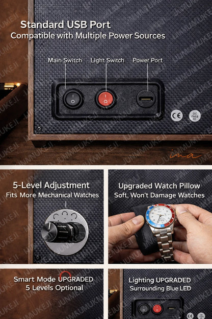 Luxury 1 Slot Automatic Watch Winder Walnut Wood Silent Motor Watch Storage Box Gift for Men Watch Winder for Automatic Watches