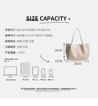 Women's handbag tote bag，2026New Fashionable Quilted Single-Shoulder Tote Bag，Women's large-capacity mother-and-daughter bag, hi