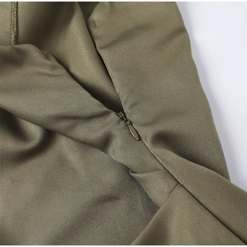 Sexy Women One Shoulder Long Sleeve Dresses Elegant Backless Split Side Slit Bodycon Dress 2023 Fashion Pleated Ladies Robe