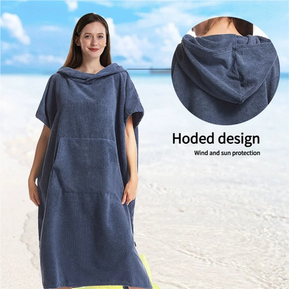 Unisex Oversized Quick Dry Poncho Hoodie Towel Beach Robe Swim Surf Changing Towel Loungewear Pajamas for Adults