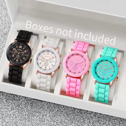 Fashion Women's Watches Casual Silicone Band Analog Quartz Watch （Without Box）