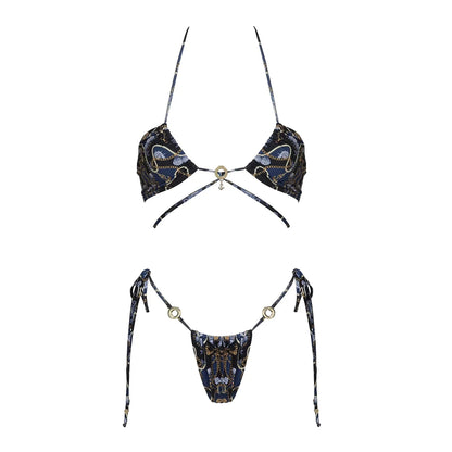 2026 New High Quality Elegant One Piece Swimsuit And Skirt Print Deep-V Lace-up Women Bikini Set Swimwear Party Bathing Suit