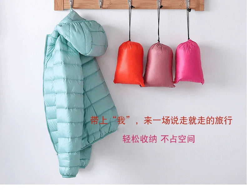 15 Colors Women Puffer Jackets Plus Size 5xl 6xl 7xl 2025 New Spring Autumn Hooded Female Ultra Lightweight Packable Down Coats