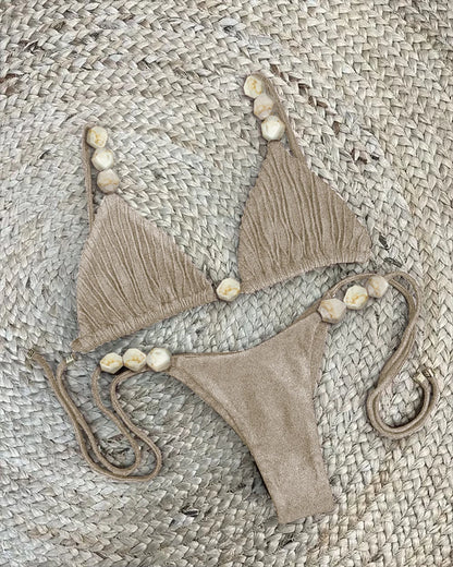 2026 Sexy Bikini Set High Waist Golden Printed Women Swimwear Push Up Bikinis Swimsuit Female Biquini Bathing Suit