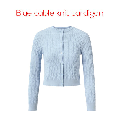 AP SS26 Women Sleeveless Shirt and Cable Knitting Cardigan Clothing
