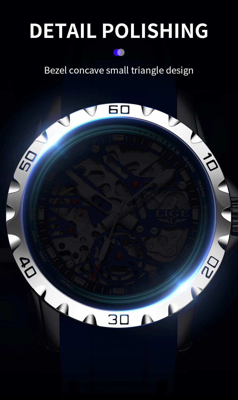 LIGE Top Luxury Automatic Watch For Men Mechanical Watches Men Sports Waterproof Stainless Steel Men Watch Reloj Hombre