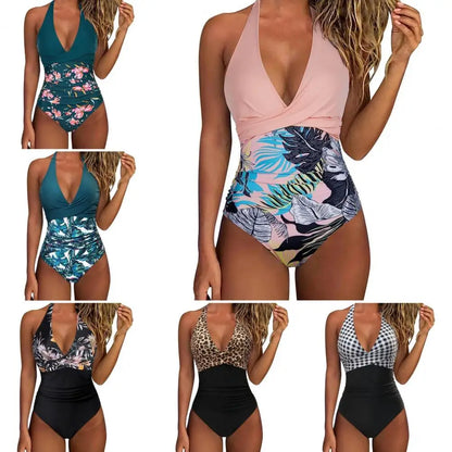 Women Monokini Swimsuit Lightweight Monokini Stylish Women's Halter One-piece Swimsuit with Tummy Control High for Beachwear