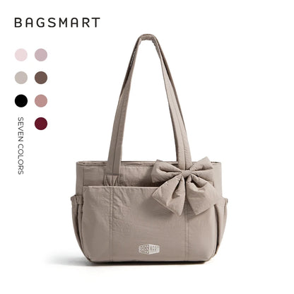 BAGSMART Versatile Travel Tote Bag Women Commuting Bag Multiple Pockets Messenger Handbag College School Shoulder Bag