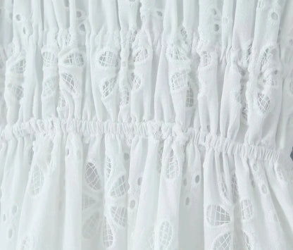 Ashgaily White Dress Women Halter Cotton Long Dress Lace Elegant Party Outfits Ladies Sexy Club Clothes