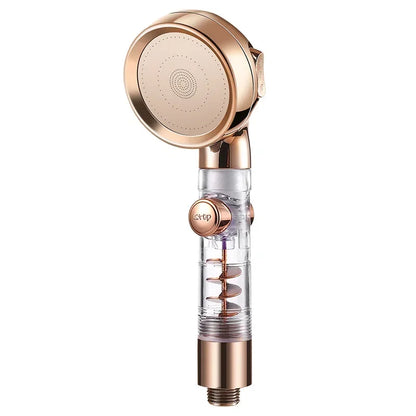 3 Modes High Pressure Shower Head Gold Water Saving Showerhead with Stop Button Eco Filter Shower Head Bathroom Accessories