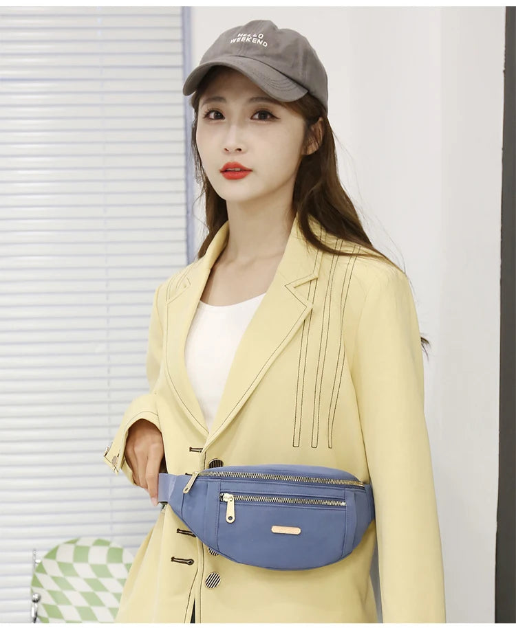 New Women Waist Bags for Women Oxford Leisure Color Chest Bag Shoulder Crossbody Waist Bags Handbags Female Messenger Belt Bags