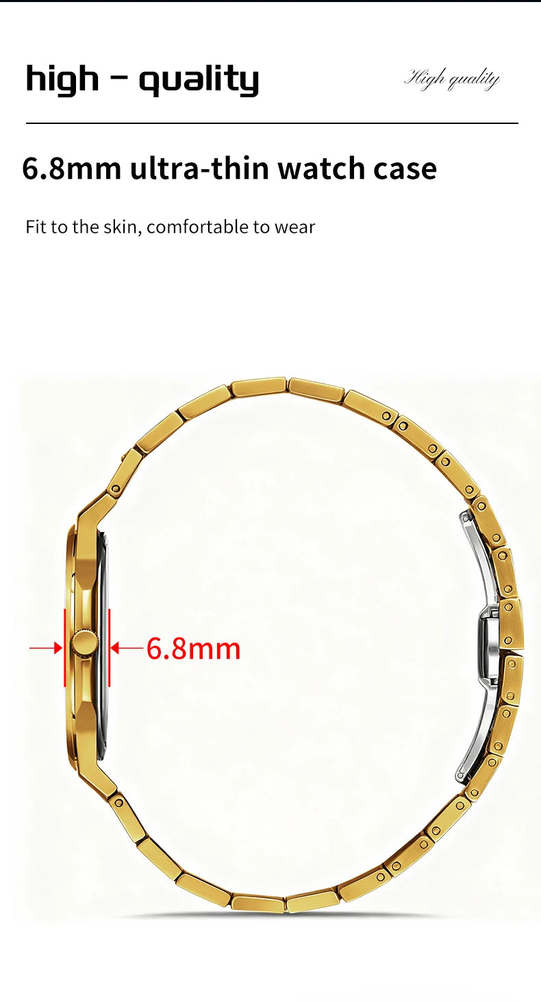 Men Watches 40mm Stainless Steel Business Timepiece for Men Clock Japanese Quartz Movement Watch With Tool Included Reloj Hombre