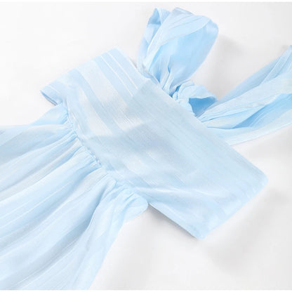 Sexy Halter Ruffles Mini Dress Women Lace Up Sleeveless Backless Beach Party Dresses 2026 Summer Fashion Vacation Lady Robe