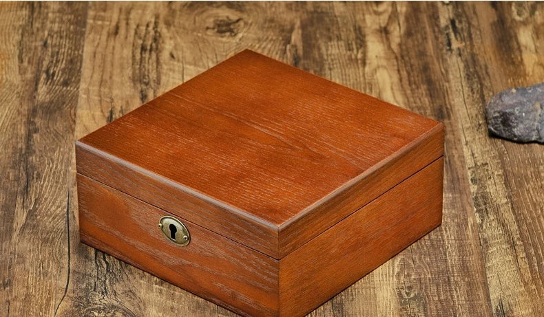 Wooden Watch Box Luxury Mechanical Watch Boxes Men Portable with Lock Watches Case Waterproof Cases for Wrist Watch Organizer