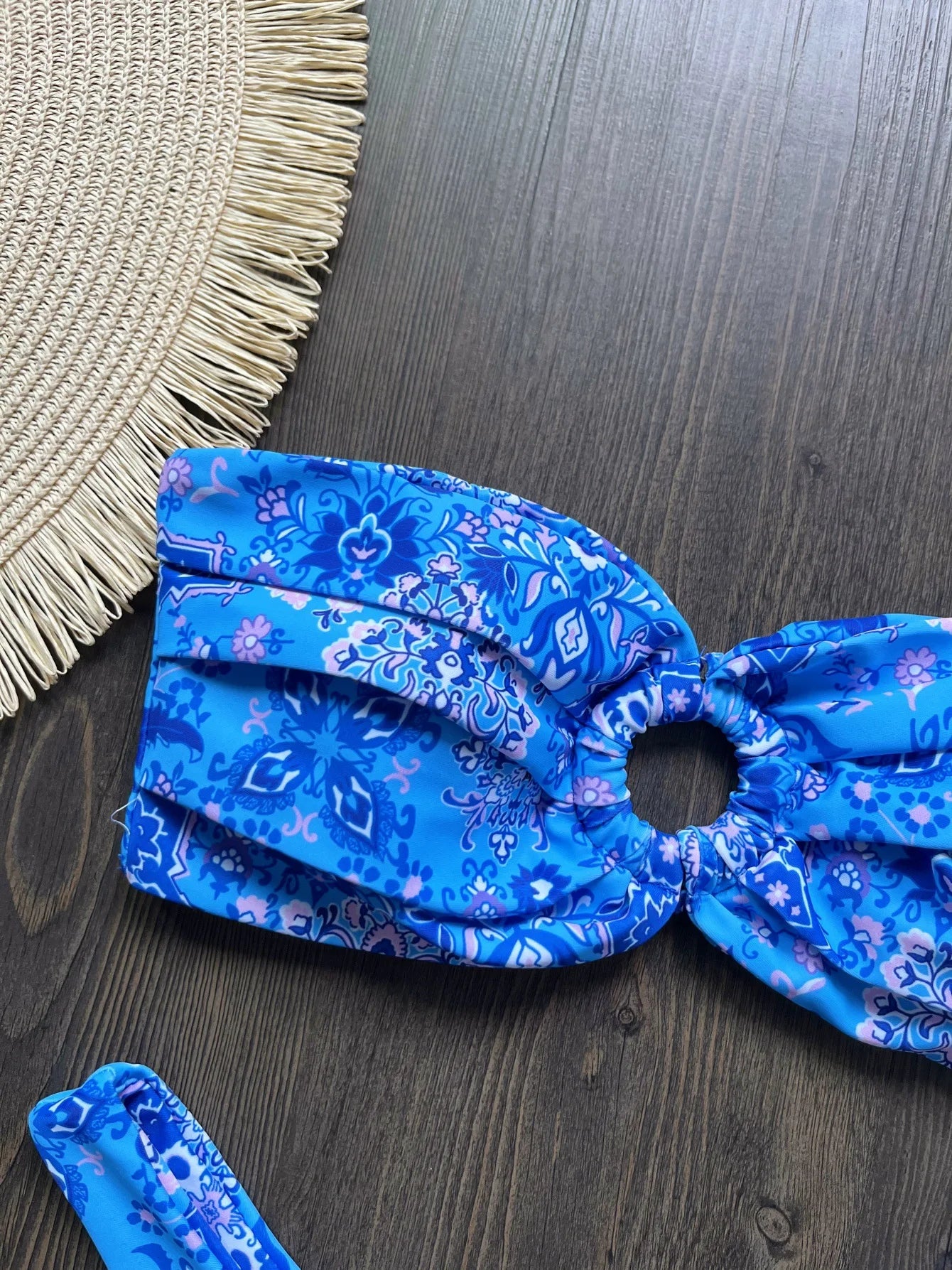 Sexy Colorful Floral Printed Bandeau Bikini Female Swimsuit Women Swimwear Two-pieces Bikini set Bather Bathing Suit Swim Lady