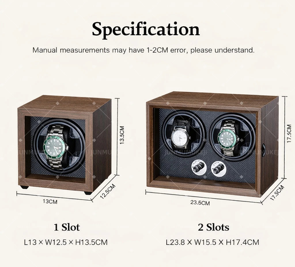 Luxury 1 Slot Automatic Watch Winder Walnut Wood Silent Motor Watch Storage Box Gift for Men Watch Winder for Automatic Watches