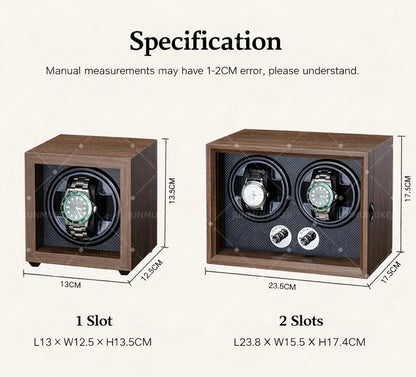 Luxury 1 Slot Automatic Watch Winder Walnut Wood Silent Motor Watch Storage Box Gift for Men Watch Winder for Automatic Watches