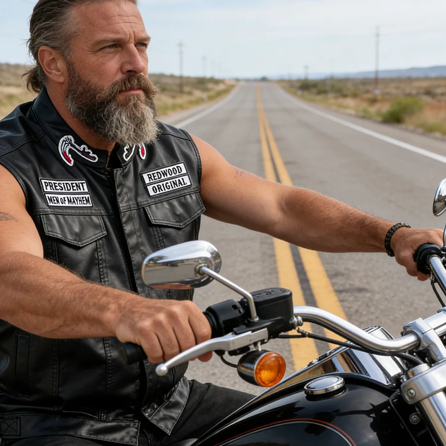 Men Motorcycle Spring Jackets SOA Punk Black Motorbike Gilet Sons of Anarchy Leather Moto Jacket Vest