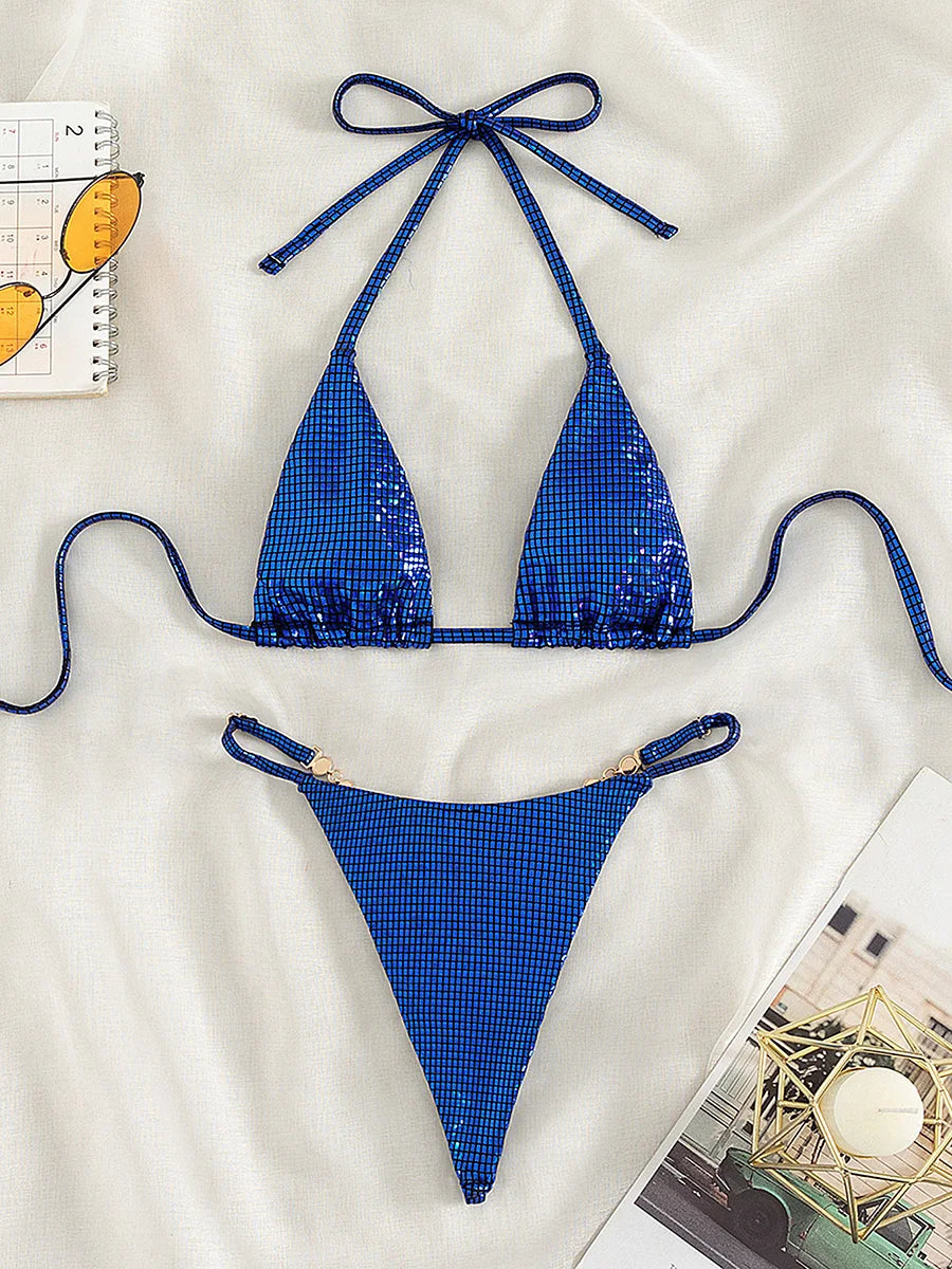 Sexy Extreme Mini Micro Thong Bikini 2025 Diamond Bikinis Female Swimsuit Women Swimwear Two-pieces Bikini Set Bathing Suit Swim