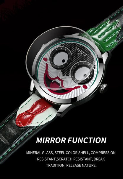 Cool Joker Watch Men Classic Men's Clown Watches Fashion Leather Strap Waterproof Quartz Wristwatches Reloj Hombre Drop Shipping