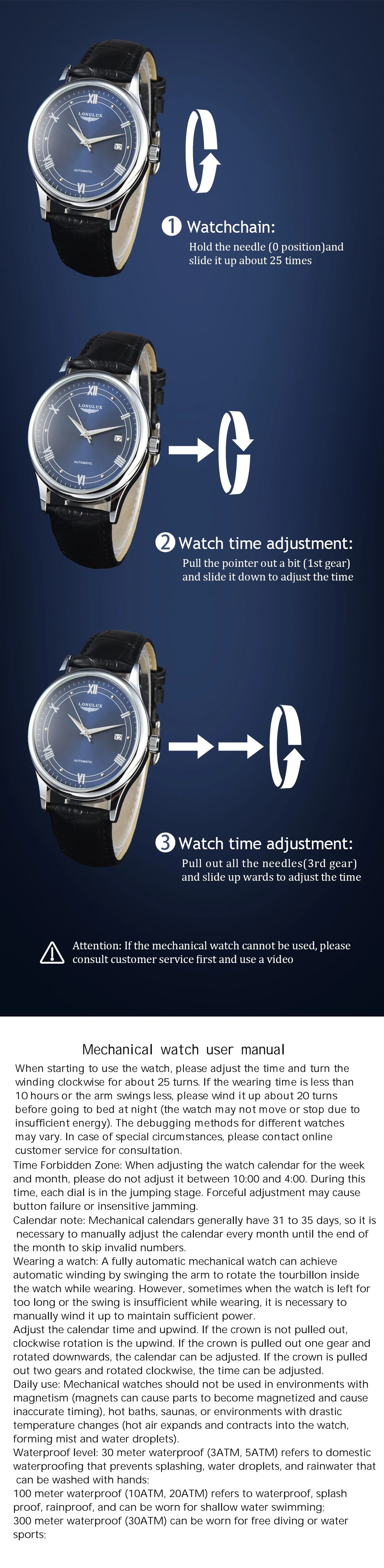 Men automatic watch simple mechanical watches  date waterproof fashion leather gift
