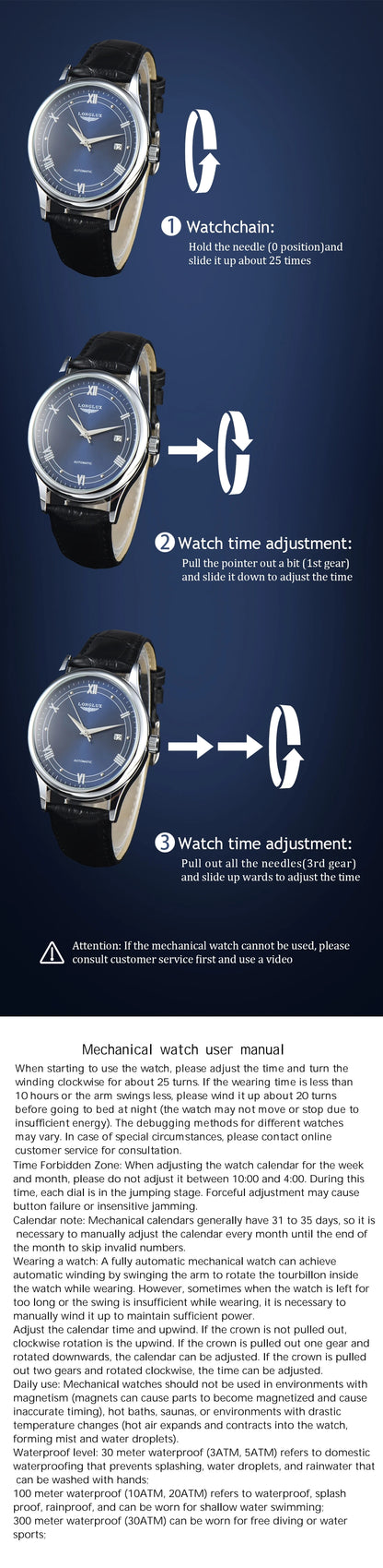 Men automatic watch simple mechanical watches  date waterproof fashion leather gift
