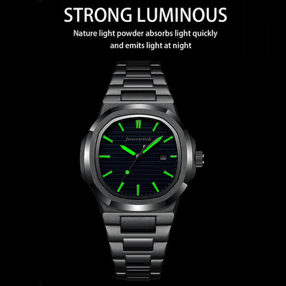 JOOENIOK Luxury Military Man Watch Square Waterproof Luminous Date Week Men Watch Stainless Steel Quartz Men's Watches Reloj+box
