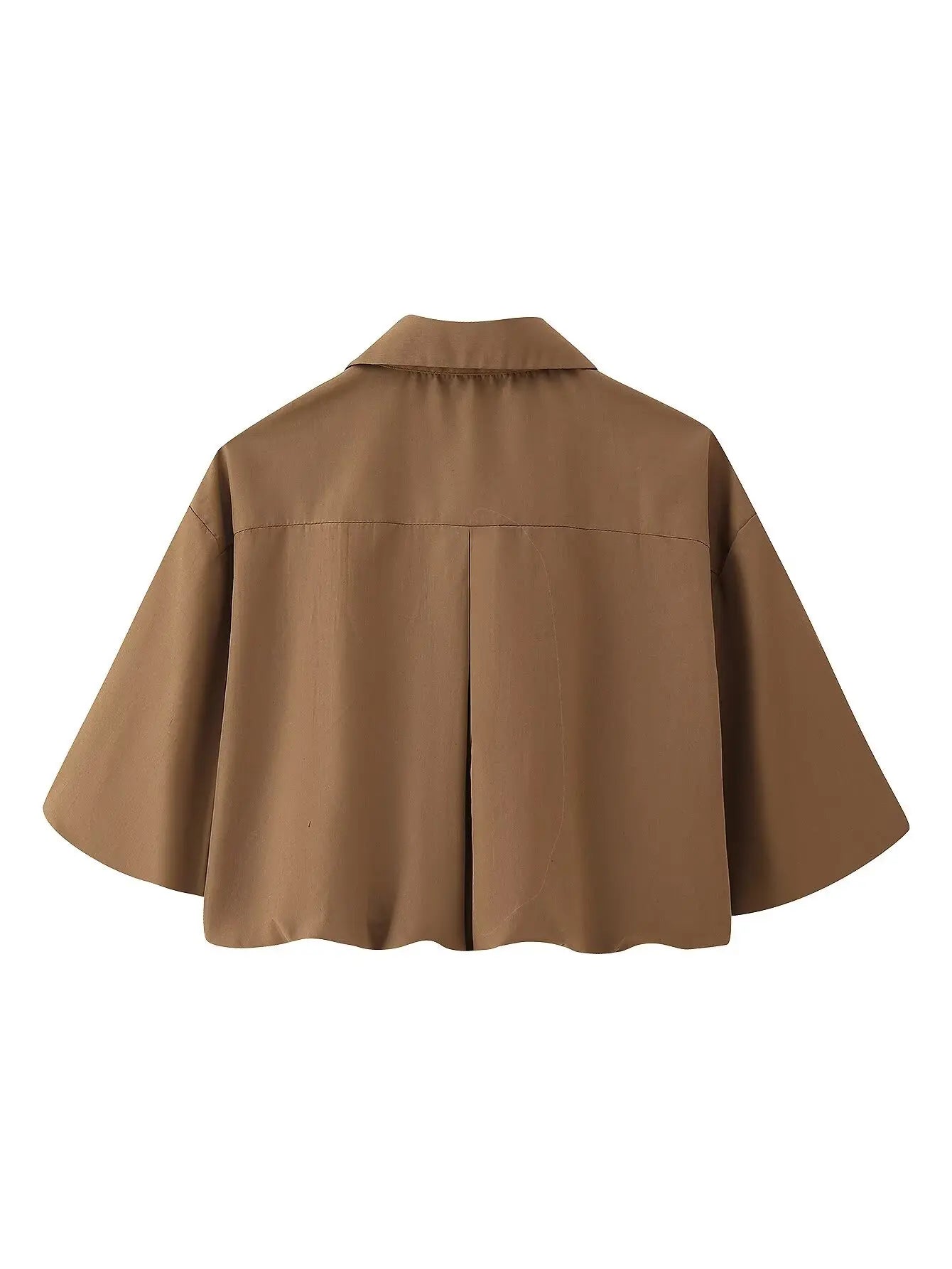 Women's Autumn New Short Zipper Jacket Short Sleeved Top High Waisted Pleated Lantern Flower Bud Half Skirt Set