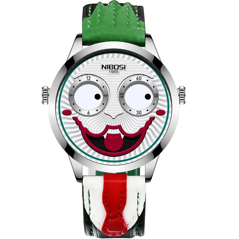 Cool Joker Watch Men Classic Men's Clown Watches Fashion Leather Strap Waterproof Quartz Wristwatches Reloj Hombre Drop Shipping