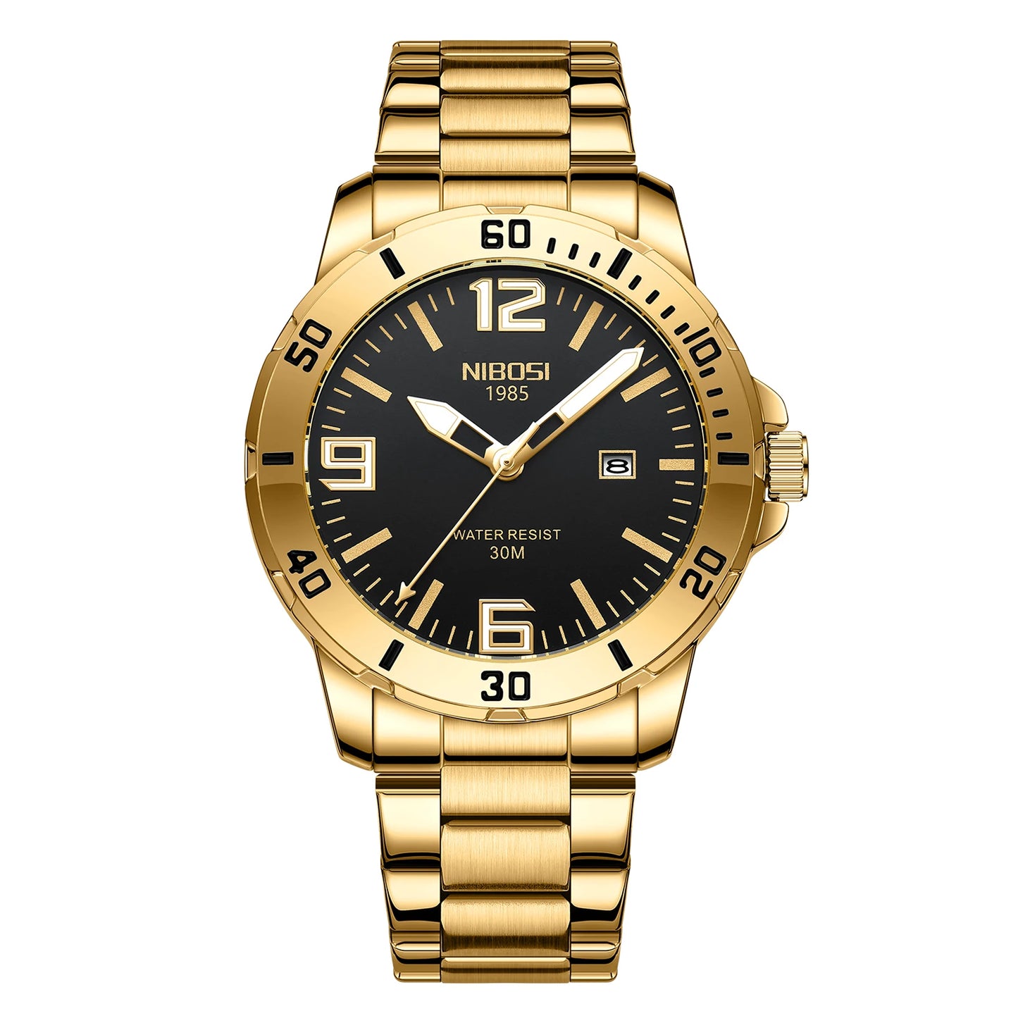 NIBOSI Luxury Man Wristwatch Business Stainless Steel Date Quartz Men Watch Waterproof Luminous Date Men's Watches Clock