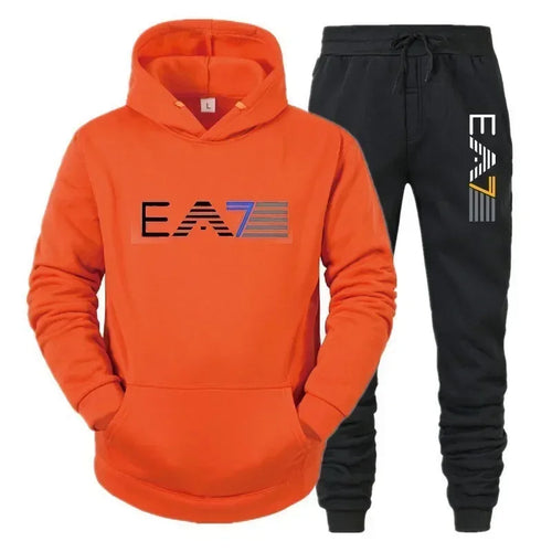 Men's sportswear set, fashionable and casual, autumn and winter men's sportswear+pants two-piece set