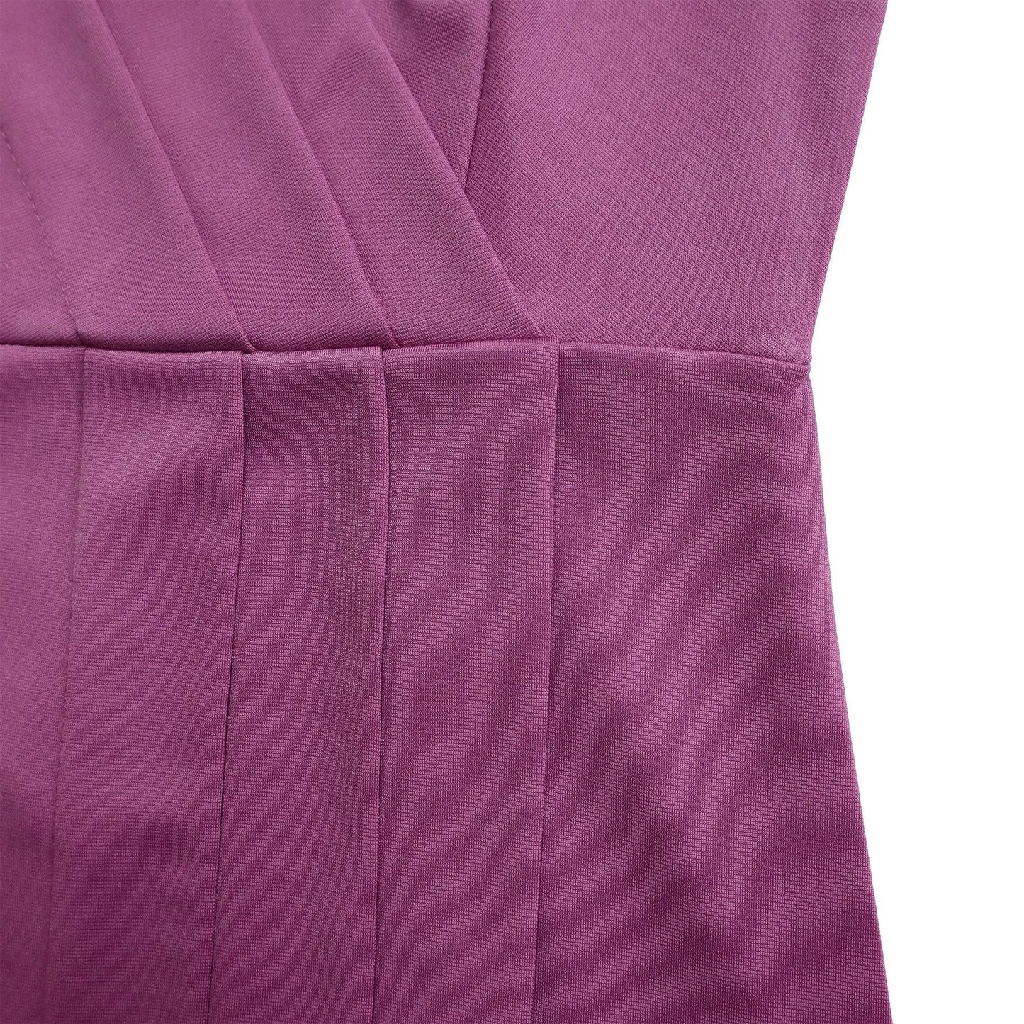 Summer New 2026 Women's Solid Color V-Neck Short Sleeve Dress Pencil Skirt Waist Tunle Material Fashionable Casual Maxi Dress