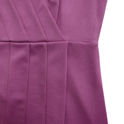Summer New 2026 Women's Solid Color V-Neck Short Sleeve Dress Pencil Skirt Waist Tunle Material Fashionable Casual Maxi Dress