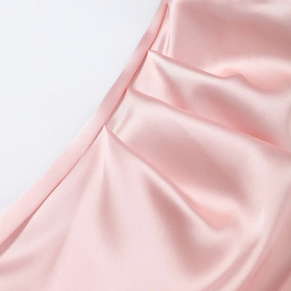 One Shoulder Satin Women 's Maxi Dress Cowl Neck Ruched Waist Bodycon Dresses 2026 Summer Woman Formal Evening Party Vestidos