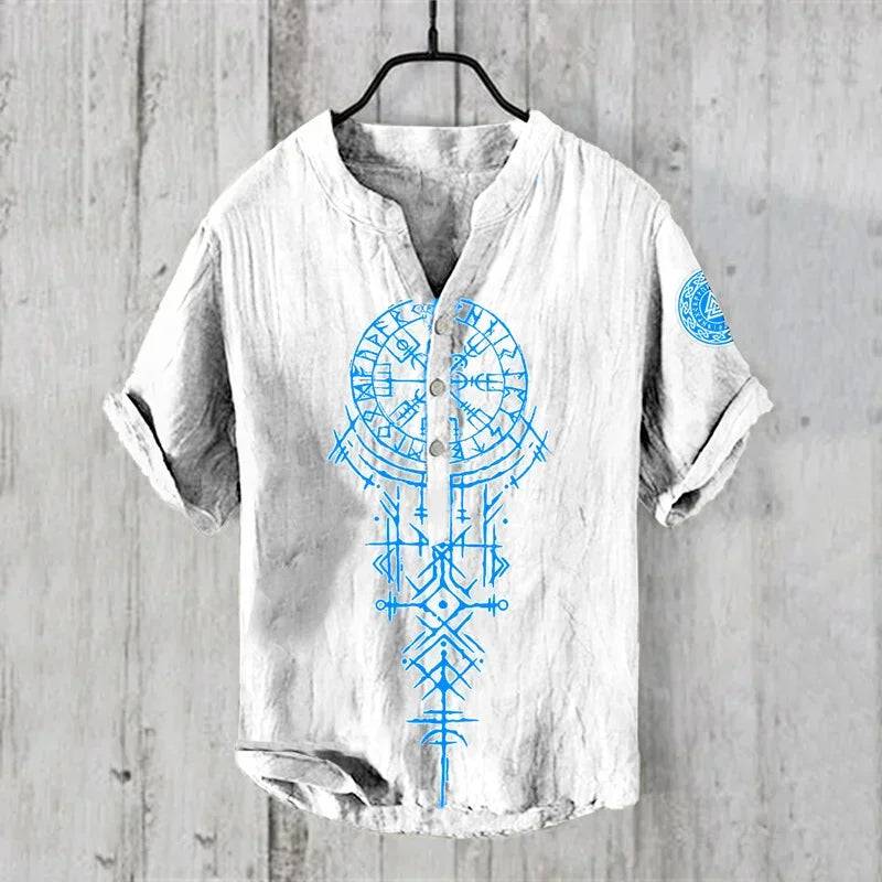 Spring and summer men's and women's shirts independent station casual Hawaiian style shirts men's tops 100% linen new hot sale