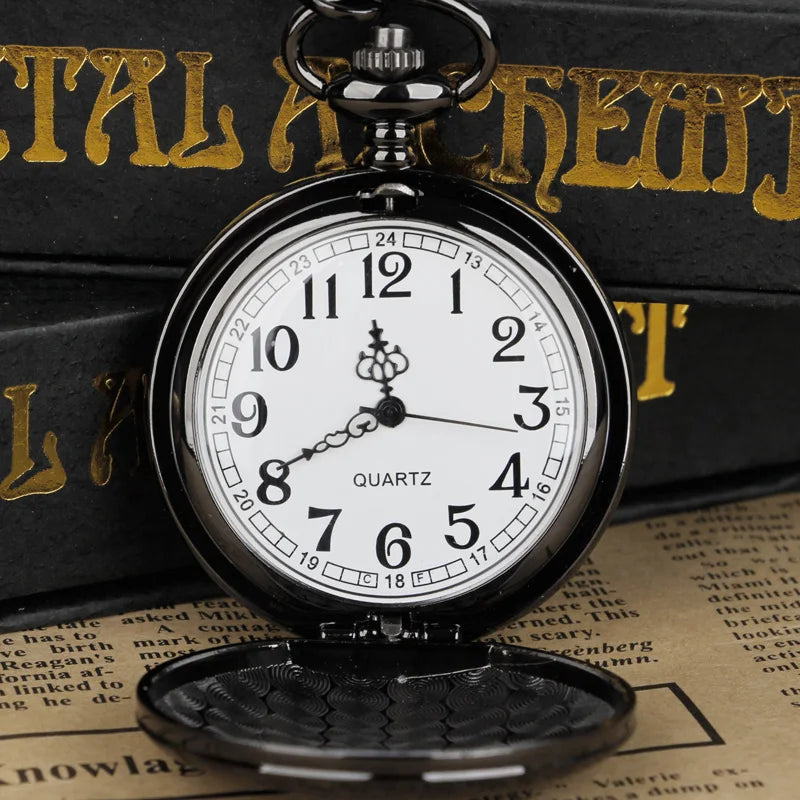 Luxury Gold Quartz Pocket Watch Gift Box Set For Family Fashion Casual Necklace Pendant Unisex Pocket&Fob Chain Watches with Box