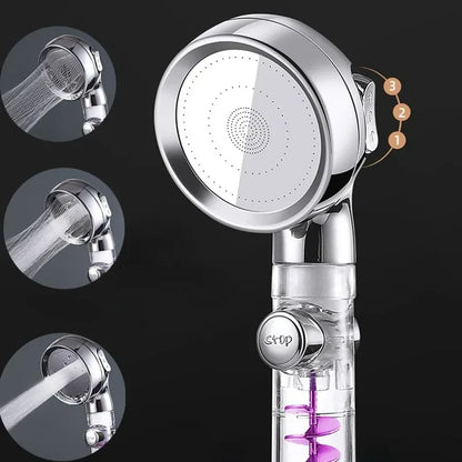 3 Modes High Pressure Shower Head Gold Water Saving Showerhead with Stop Button Eco Filter Shower Head Bathroom Accessories